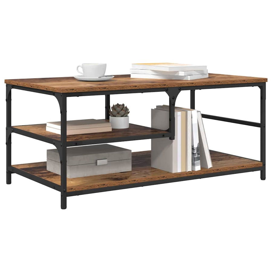 Salontafel Oud Hout 90 x 49 x 40 cm Bewerkt hout