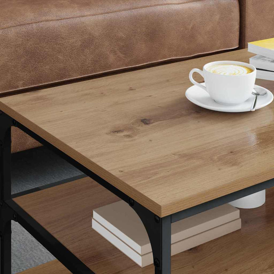 Salontafel Artisan Eiken 90 x 49 x 40 cm Bewerkt hout