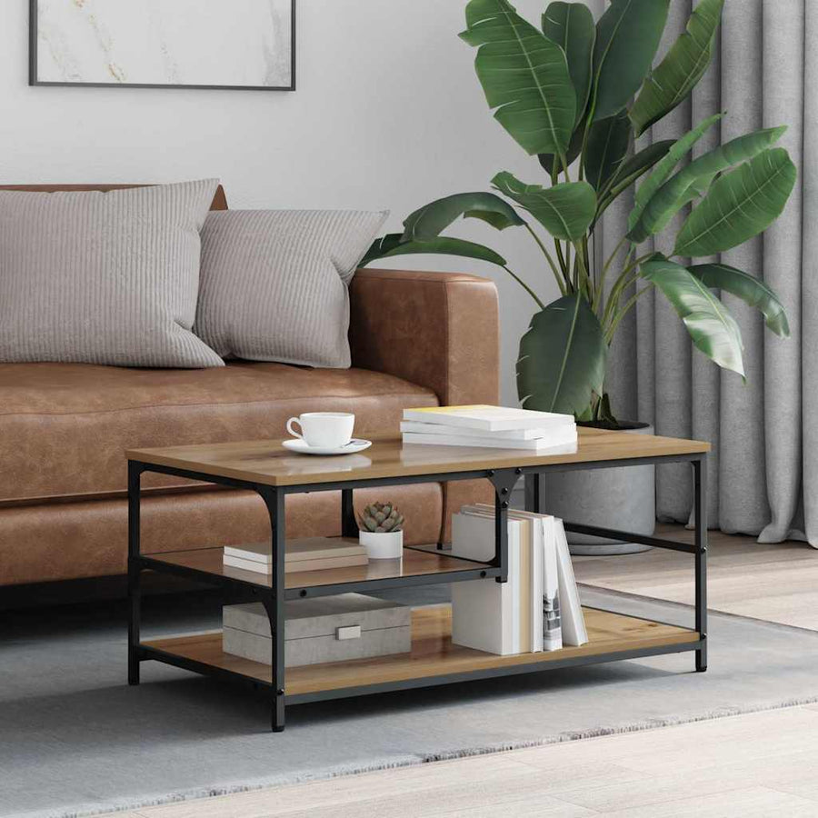 Salontafel Artisan Eiken 90 x 49 x 40 cm Bewerkt hout