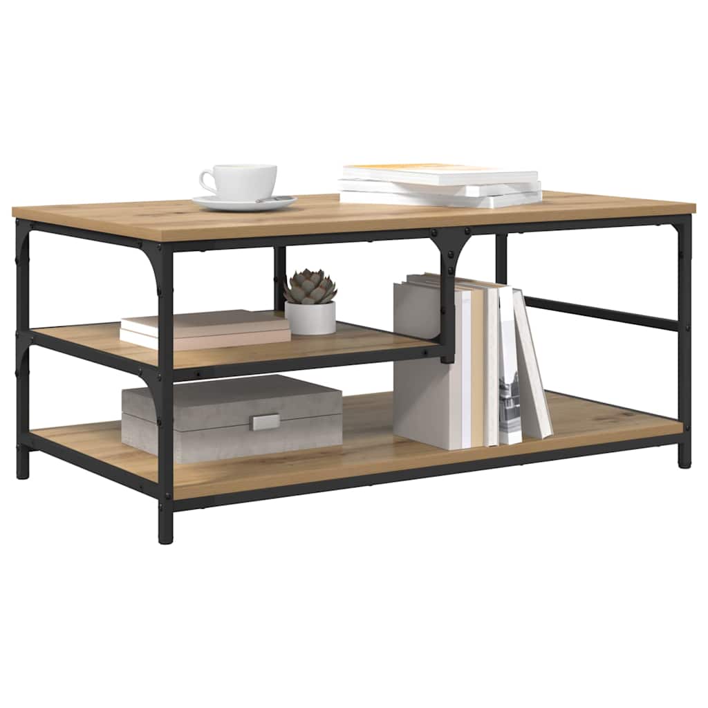 Salontafel Artisan Eiken 90 x 49 x 40 cm Bewerkt hout