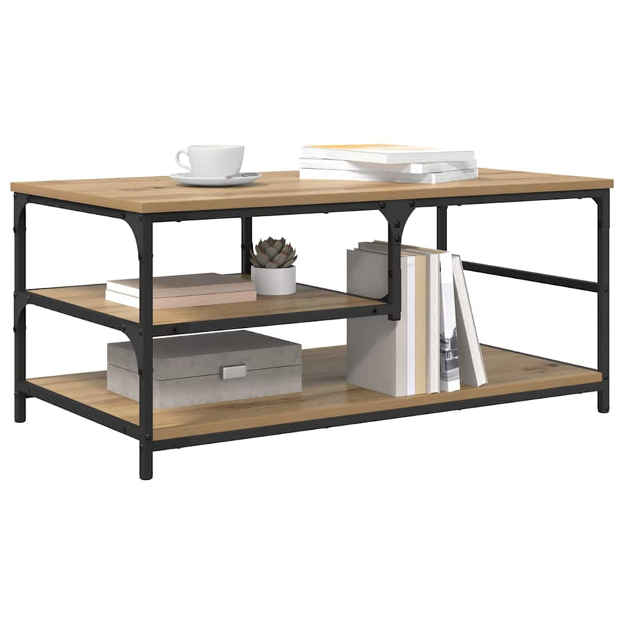Salontafel Artisan Eiken 90 x 49 x 40 cm Bewerkt hout