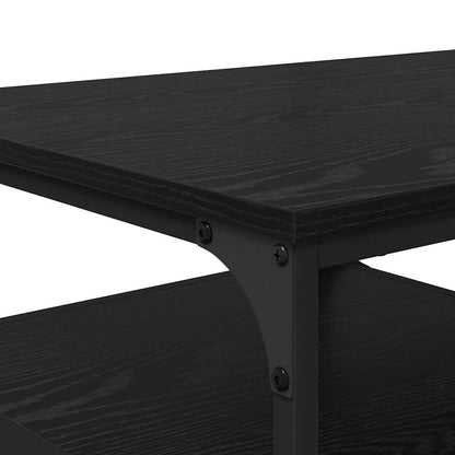 Salontafel Zwart Eiken 90 x 49 x 40 cm Bewerkt hout