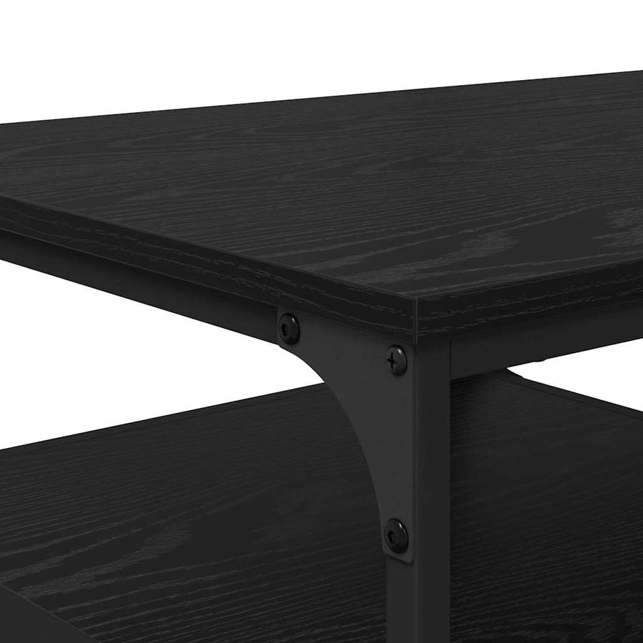 Salontafel Zwart Eiken 90 x 49 x 40 cm Bewerkt hout