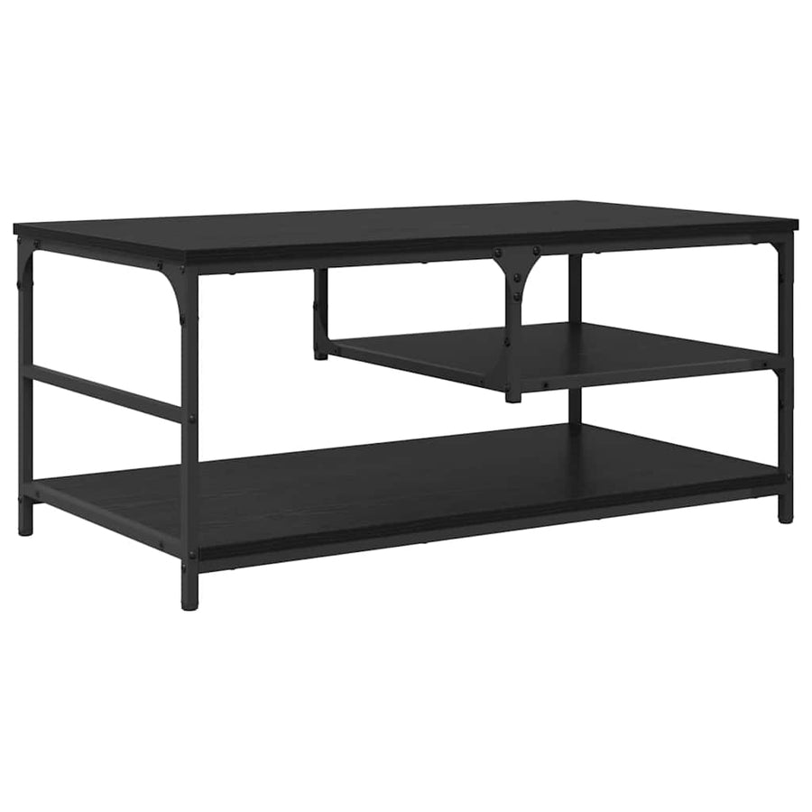 Salontafel Zwart Eiken 90 x 49 x 40 cm Bewerkt hout