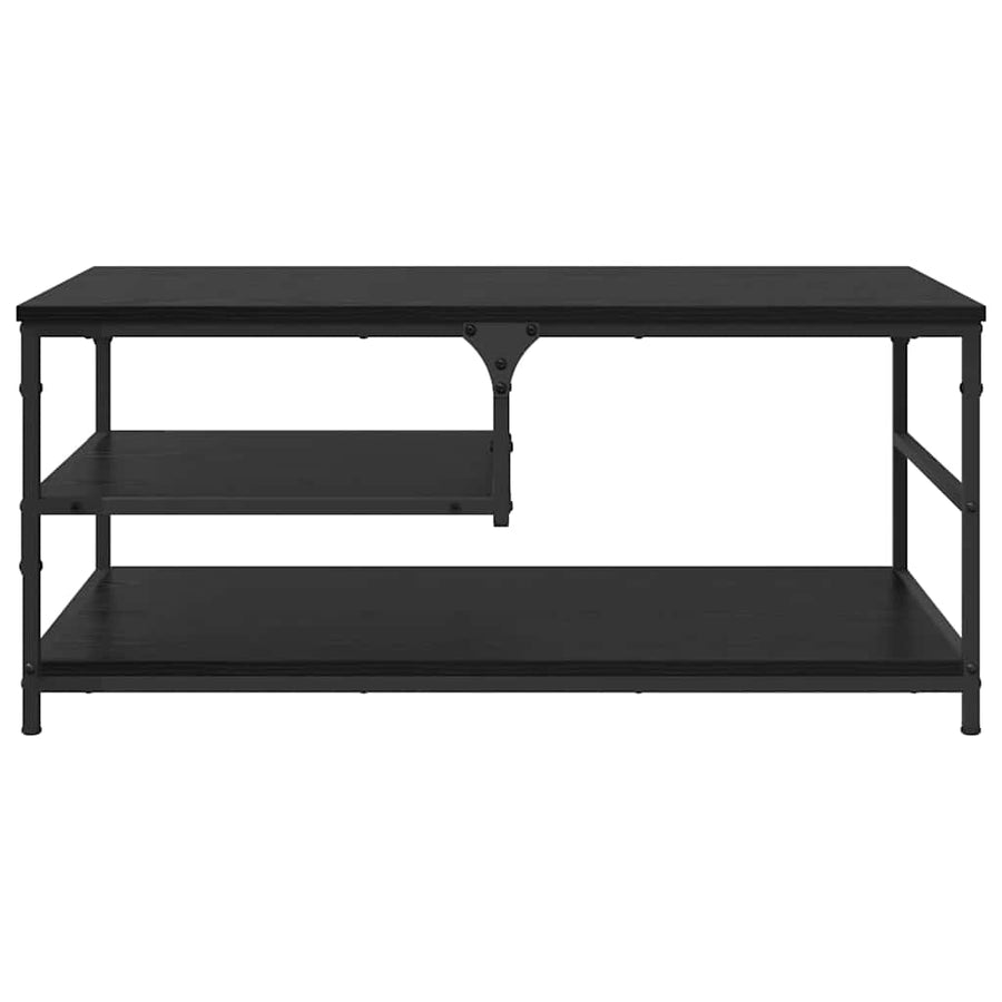 Salontafel Zwart Eiken 90 x 49 x 40 cm Bewerkt hout