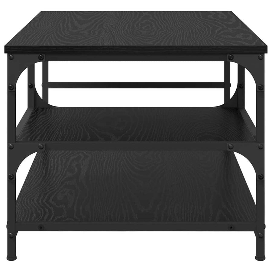 Salontafel Zwart Eiken 90 x 49 x 40 cm Bewerkt hout