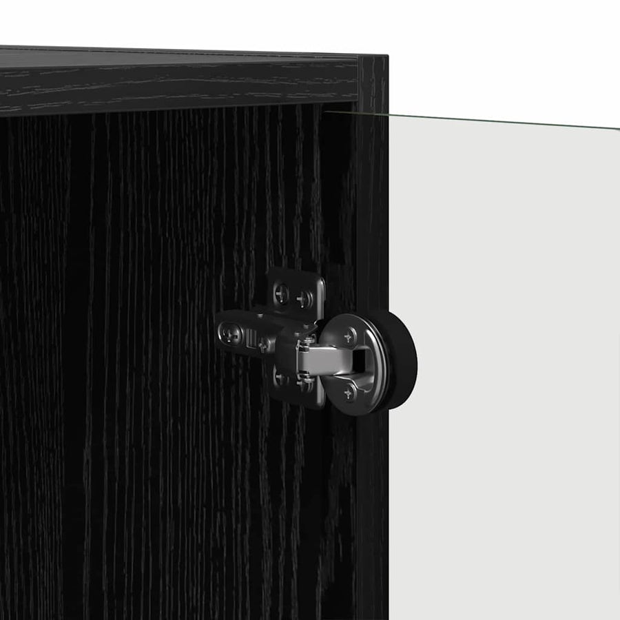 Bijzetkast Zwart Eiken 68 x 37 x 75,5 cm Bewerkt hout