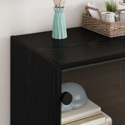 Bijzetkast Zwart Eiken 68 x 37 x 75,5 cm Bewerkt hout