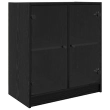 Bijzetkast Zwart Eiken 68 x 37 x 75,5 cm Bewerkt hout