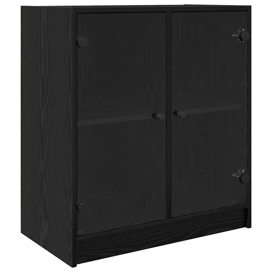 Bijzetkast Zwart Eiken 68 x 37 x 75,5 cm Bewerkt hout
