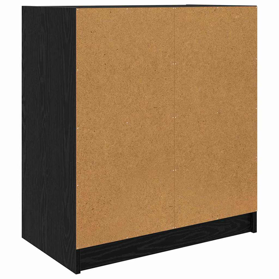 Bijzetkast Zwart Eiken 68 x 37 x 75,5 cm Bewerkt hout