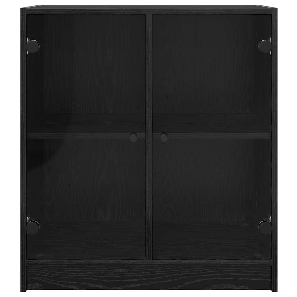 Bijzetkast Zwart Eiken 68 x 37 x 75,5 cm Bewerkt hout