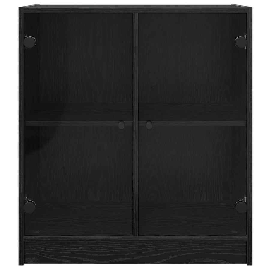 Bijzetkast Zwart Eiken 68 x 37 x 75,5 cm Bewerkt hout