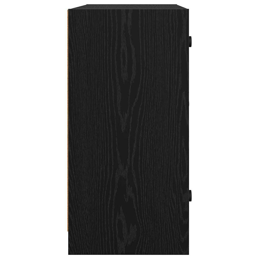 Bijzetkast Zwart Eiken 68 x 37 x 75,5 cm Bewerkt hout