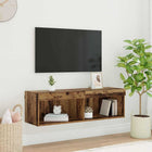 TV cabinet set with LED Old Wood 100 x 30 x 30 cm Engineered wood