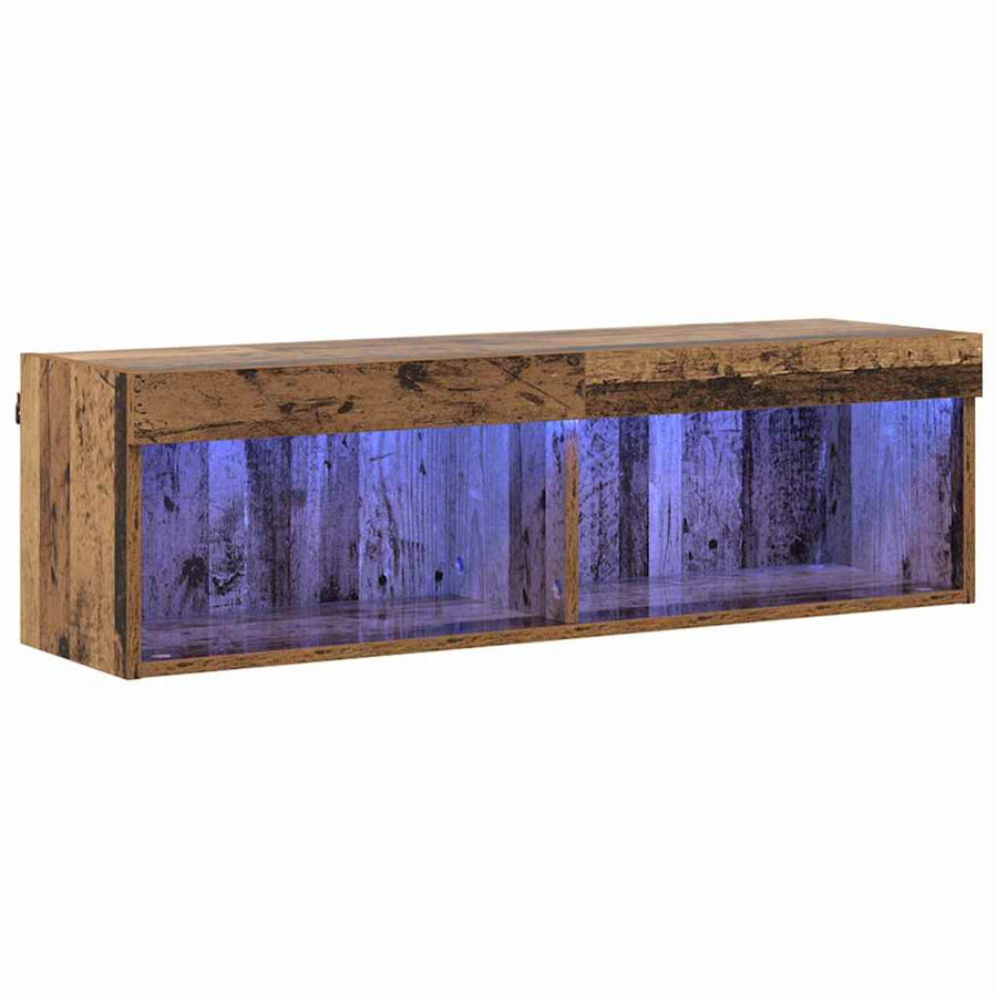 TV Wandkast Oud Hout 100 x 30 x 30 cm Bewerkt hout