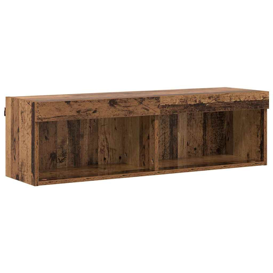 TV Wandkast Oud Hout 100 x 30 x 30 cm Bewerkt hout