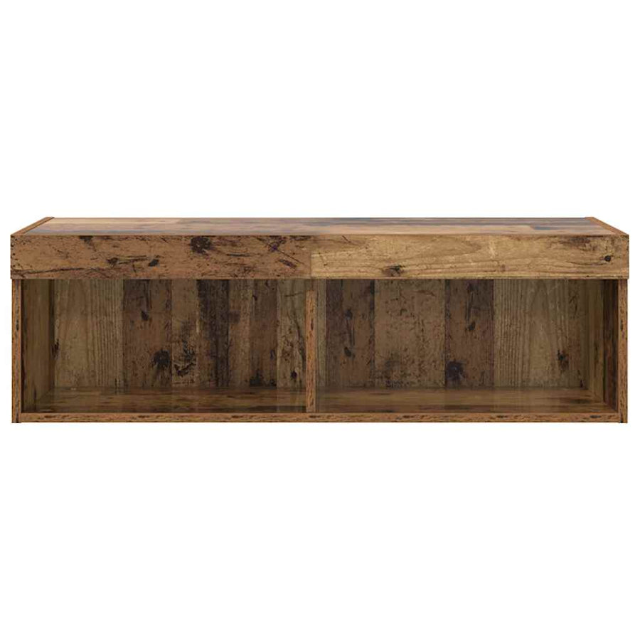 TV Wandkast Oud Hout 100 x 30 x 30 cm Bewerkt hout