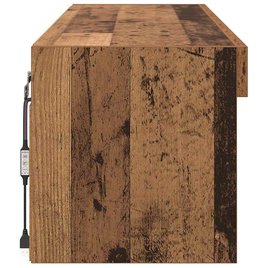 TV Wandkast Oud Hout 100 x 30 x 30 cm Bewerkt hout