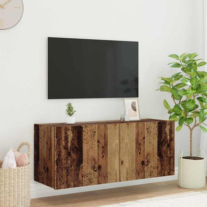 TV Wandkast Oud Hout 100 x 35 x 41 cm Bewerkt hout