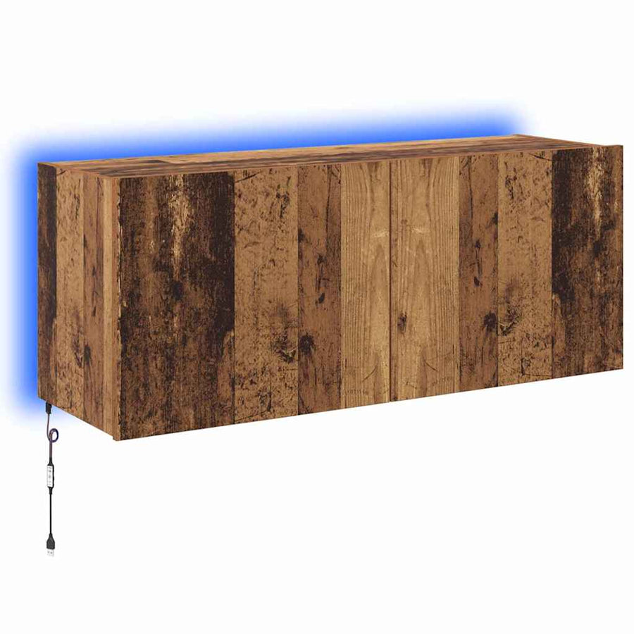 TV Wandkast Oud Hout 100 x 35 x 41 cm Bewerkt hout