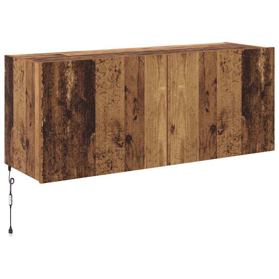 TV Wandkast Oud Hout 100 x 35 x 41 cm Bewerkt hout