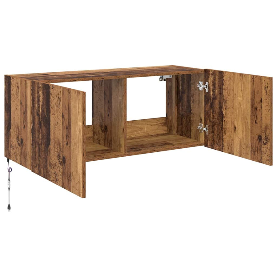 TV Wandkast Oud Hout 100 x 35 x 41 cm Bewerkt hout