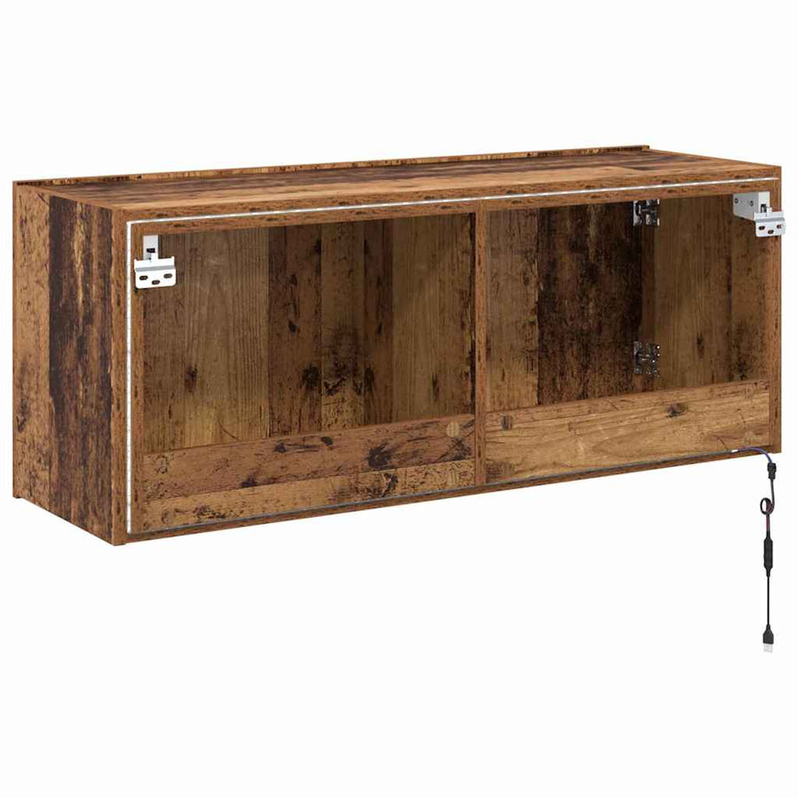 TV Wandkast Oud Hout 100 x 35 x 41 cm Bewerkt hout