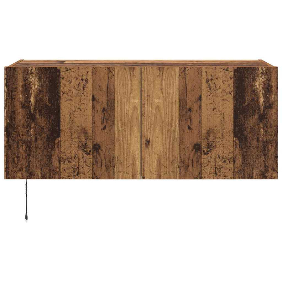 TV Wandkast Oud Hout 100 x 35 x 41 cm Bewerkt hout