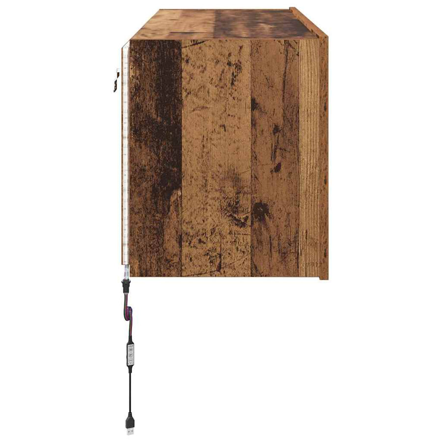 TV Wandkast Oud Hout 100 x 35 x 41 cm Bewerkt hout