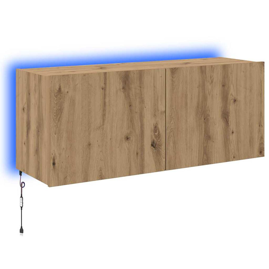 TV Wandkast Artisan Eiken 100 x 35 x 41 cm Bewerkt hout