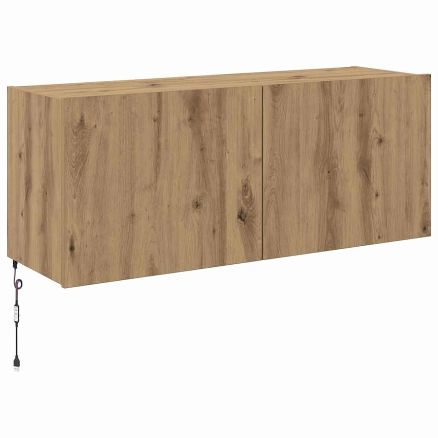 TV Wandkast Artisan Eiken 100 x 35 x 41 cm Bewerkt hout