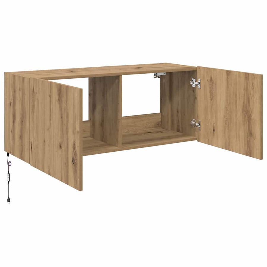 TV Wandkast Artisan Eiken 100 x 35 x 41 cm Bewerkt hout