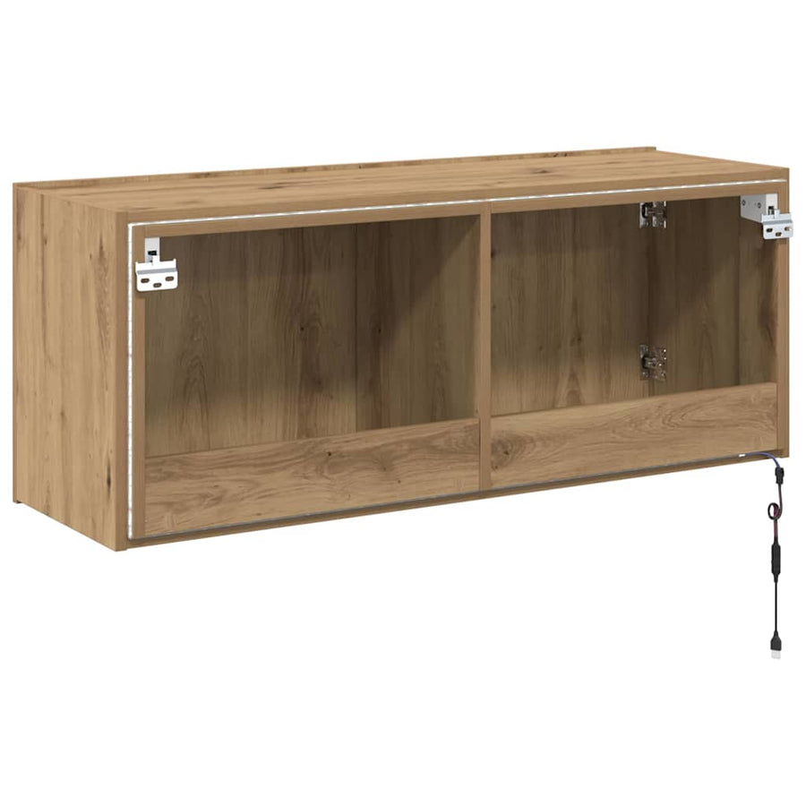 TV Wandkast Artisan Eiken 100 x 35 x 41 cm Bewerkt hout