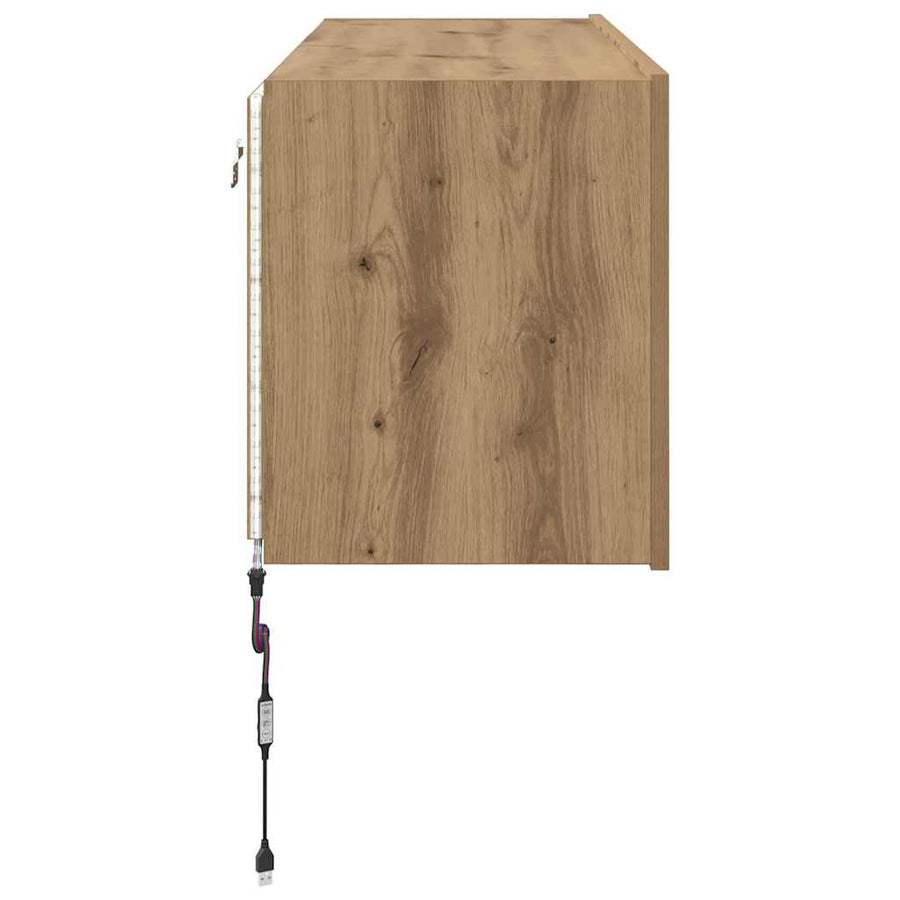 TV Wandkast Artisan Eiken 100 x 35 x 41 cm Bewerkt hout