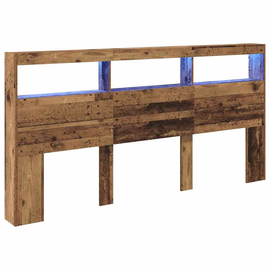 Hoofdbord met plank Oud Hout 200 x 17 x 102 cm Bewerkt hout