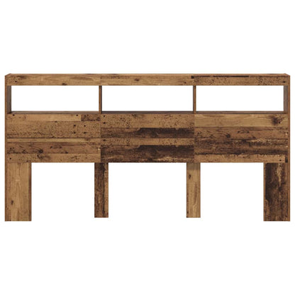 Hoofdbord met plank Oud Hout 200 x 17 x 102 cm Bewerkt hout