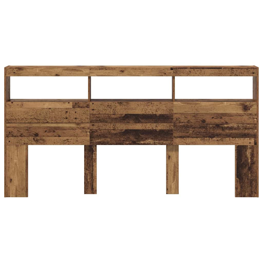 Hoofdbord met plank Oud Hout 200 x 17 x 102 cm Bewerkt hout