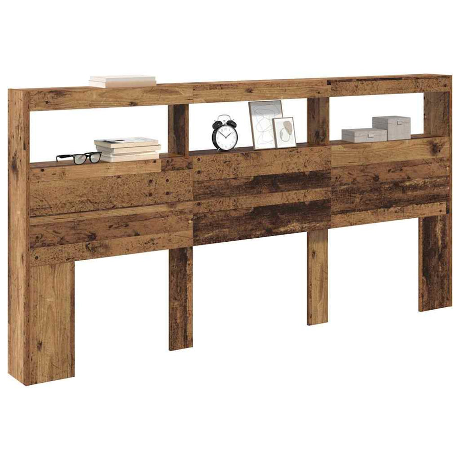 Hoofdbord met plank Oud Hout 200 x 17 x 102 cm Bewerkt hout