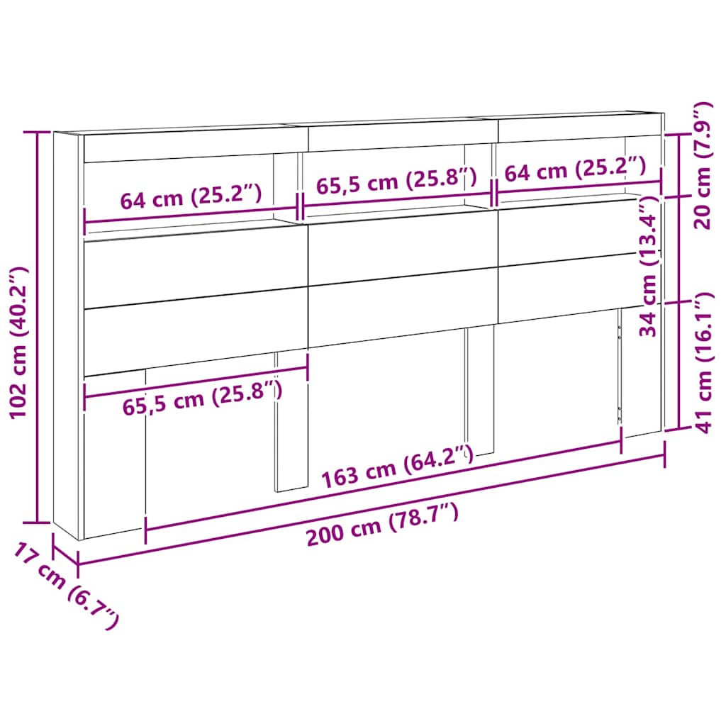 Hoofdbord Artisan Eiken 200 x 17 x 102 cm Bewerkt hout