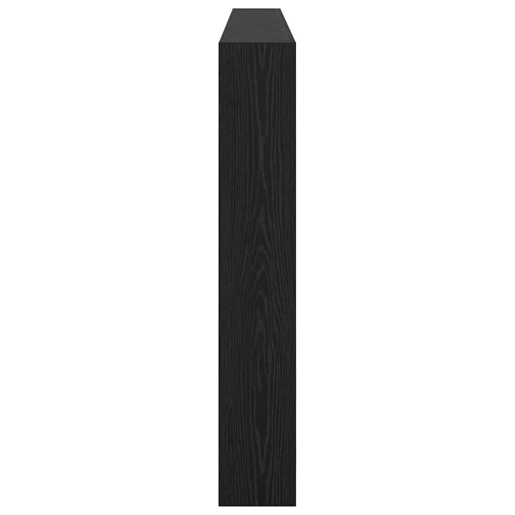 Hoofdbord met plank Zwart Eiken 200 x 17 x 102 cm Bewerkt hout