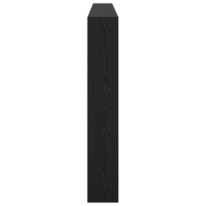 Hoofdbord met plank Zwart Eiken 200 x 17 x 102 cm Bewerkt hout