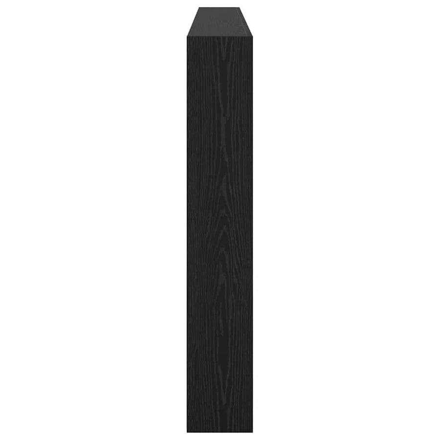 Hoofdbord met plank Zwart Eiken 200 x 17 x 102 cm Bewerkt hout