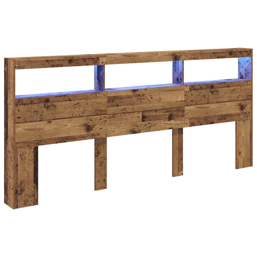 Hoofdbord met plank Oud Hout 220 x 17 x 102 cm Bewerkt hout