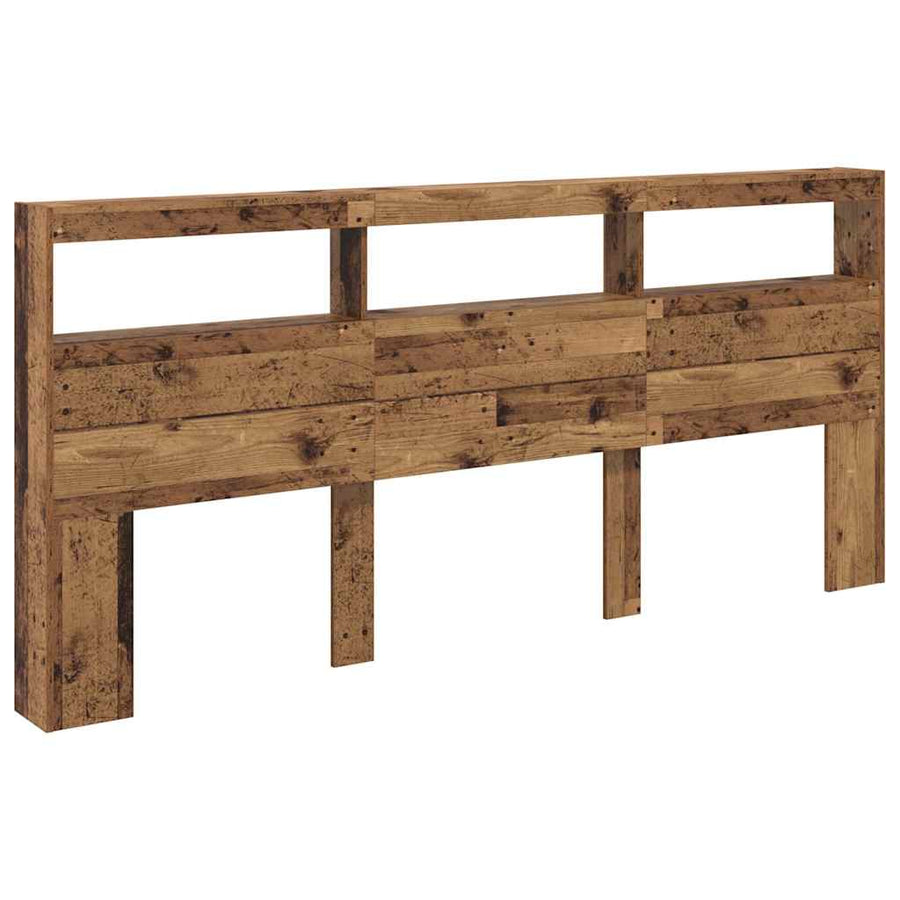 Hoofdbord met plank Oud Hout 220 x 17 x 102 cm Bewerkt hout