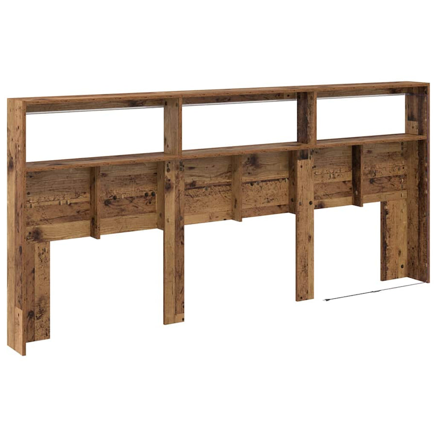 Hoofdbord met plank Oud Hout 220 x 17 x 102 cm Bewerkt hout