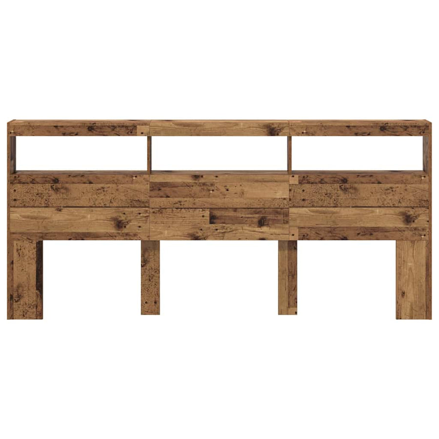 Hoofdbord met plank Oud Hout 220 x 17 x 102 cm Bewerkt hout