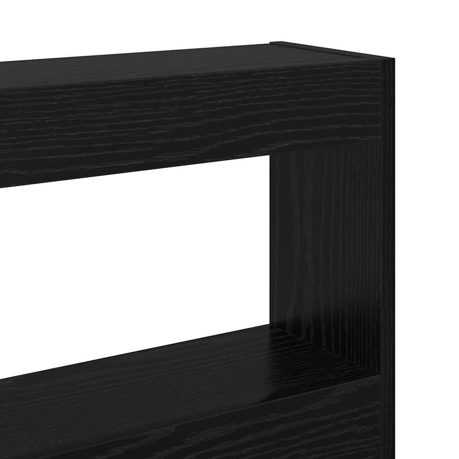 Hoofdbord met plank Zwart Eiken 220 x 17 x 102 cm Bewerkt hout