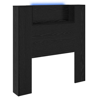 Hoofdbord Zwart Eiken 100 x 15 x 103,5 cm Bewerkt hout