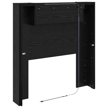 Hoofdbord Zwart Eiken 100 x 15 x 103,5 cm Bewerkt hout